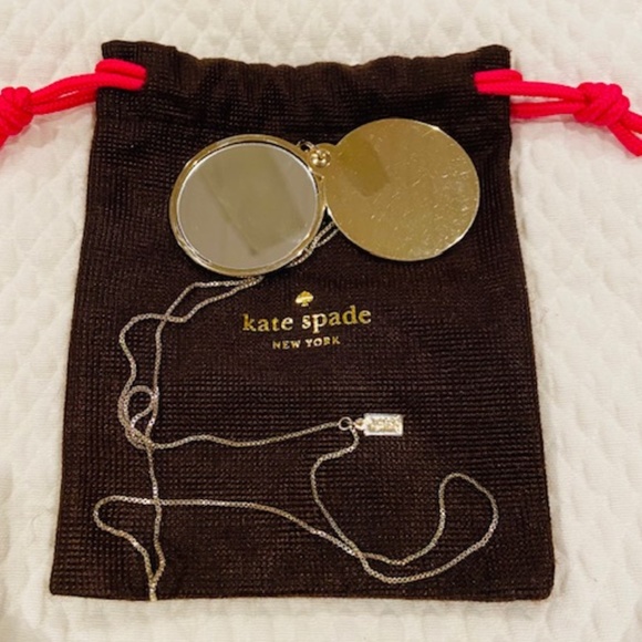 AP6-Kate Spade Saturday Sliding Mirror Gold Tone Necklace - Picture 2 of 9